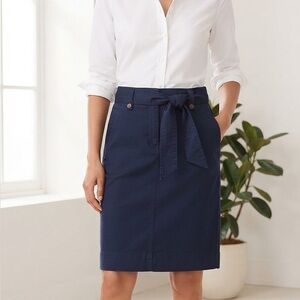Tommy Hilfiger blue Cotton midi skirt with belt 6